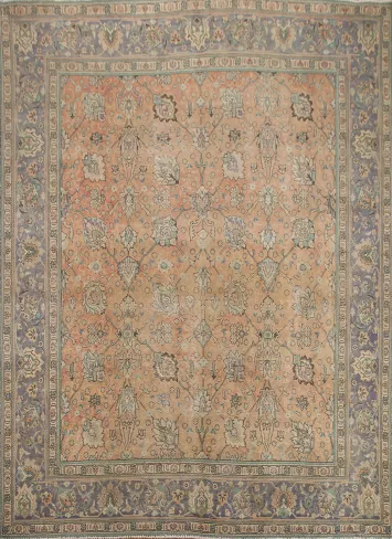 All-Over Floral Tabriz Persian Area Rug 9x11