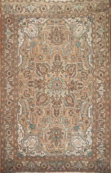 Geometric Wool Heriz Persian Area Rug 8x11