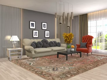 Handmade Wool Heriz Persian Area Rug 8x12