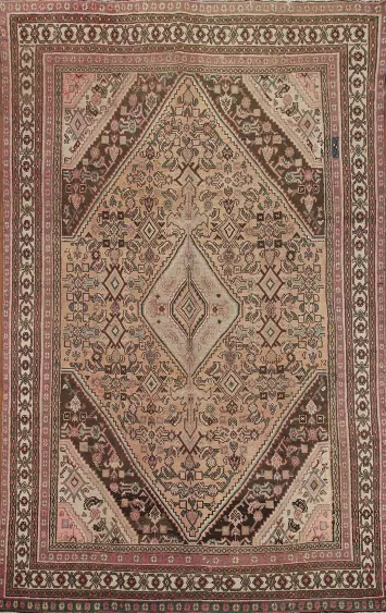 Geometric Wool Hamedan Persian Area Rug 8x11