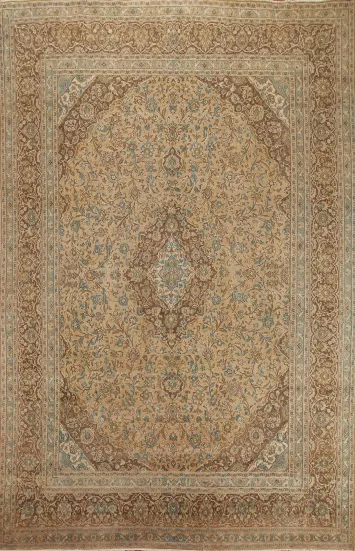Handmade Floral Kashan Persian Area Rug 9x13