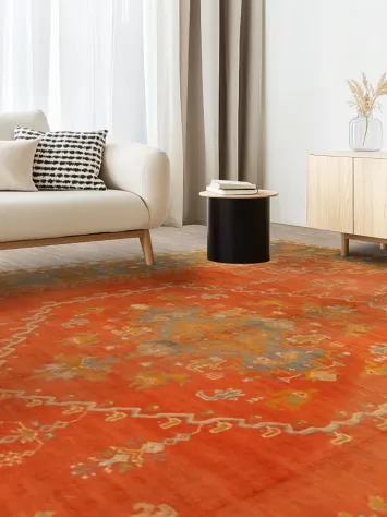 Pre-1900 Antique Vegetable Dye Oushak Persian Area Rug 11x14