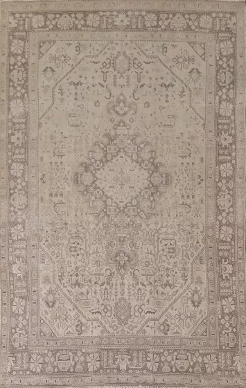 Geometric Wool Tabriz Persian Area Rug 6x9