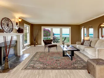 Distressed Wool Heriz Serapi Persian Area Rug 8x11