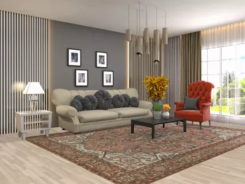 Vintage Wool Heriz Persian Area Rug 8x11