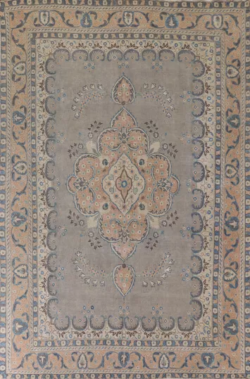 Gray Over-Dyed Tabriz Persian Area Rug 9x13