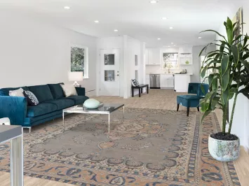 Gray Over-Dyed Tabriz Persian Area Rug 9x13