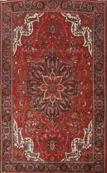 Floral Red Heriz Persian Large Area Rug 10x14