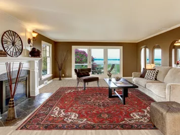 Floral Red Heriz Persian Large Area Rug 10x14