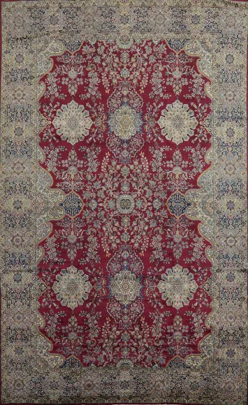 Vegetable Dye Antique Kerman Persian Rug 13x19