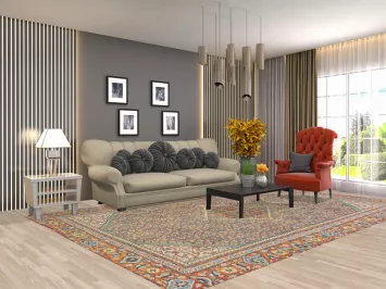 Geometric Wool Mahal Persian Area Rug 8x12