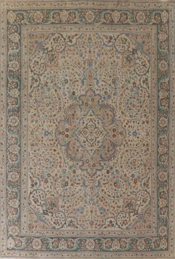 Vintage Floral Tabriz Persian Area Rug 10x12