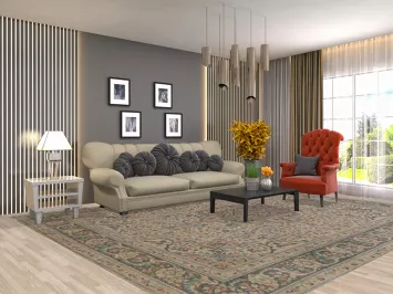 Vintage Floral Tabriz Persian Area Rug 10x12