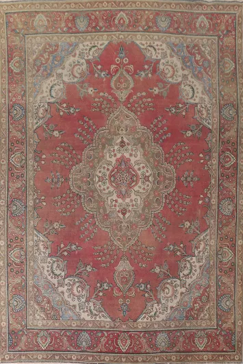 Vintage Wool Tabriz Persian Area Rug 10x13