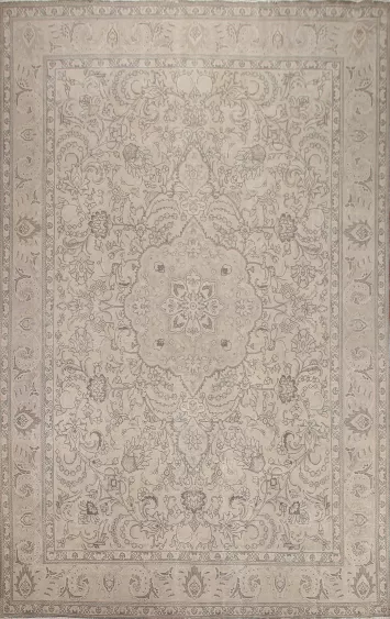 Distressed Muted Tabriz Persian Area Rug 10x13