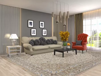 Vintage Floral Tabriz Persian Area Rug 10x13