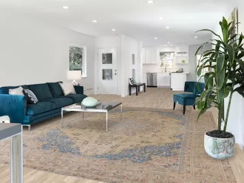 Distressed Wool Mashad Persian Area Rug 9x12