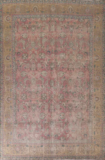 All-Over Floral Tabriz Persian Area Rug 10x13