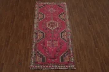 Tribal Fuchsia Ardebil Persian Runner Rug 4x10
