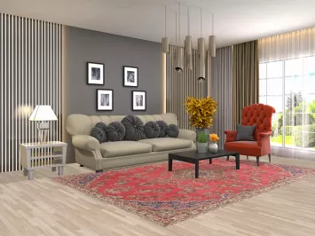 Floral Hamedan Persian Area Rug 7x10