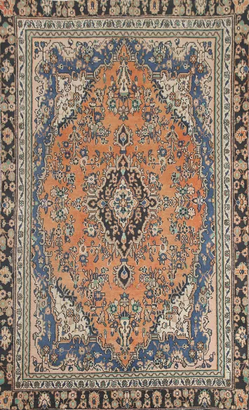Orange Wool Hamedan Persian Area Rug 6x9