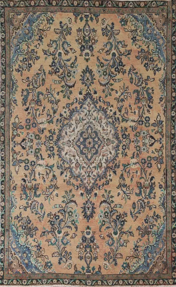 Floral Wool Hamedan Persian Area Rug 5x8