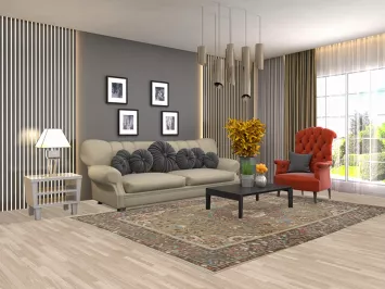 Vintage Wool Tabriz Persian Area Rug 6x9