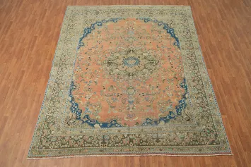 Handmade Floral Mashad Persian Area Rug 10x12