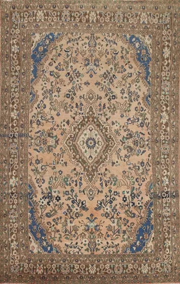 Vintage Wool Hamedan Persian Area Rug 7x10
