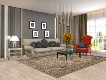 Vintage Wool Hamedan Persian Area Rug 7x10