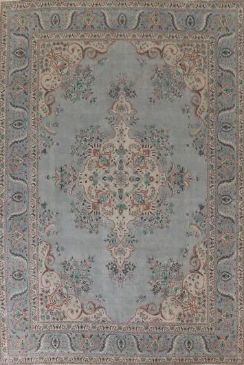 Gray Over-Dyed Tabriz Persian Area Rug 10x13