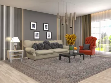 Vintage Geometric Tabriz Persian Area Rug 10x13