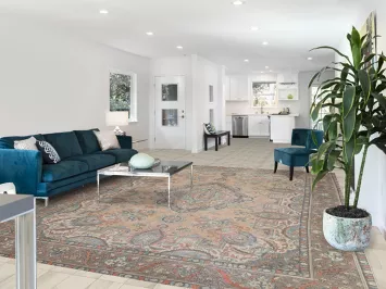 Distressed Wool Tabriz Persian Area Rug 10x13