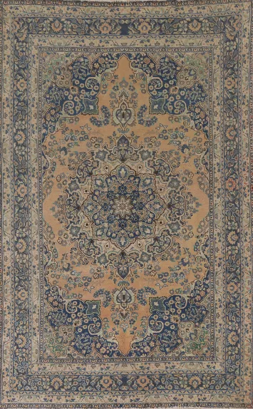 Handmade Wool Mashad Persian Area Rug 6x10