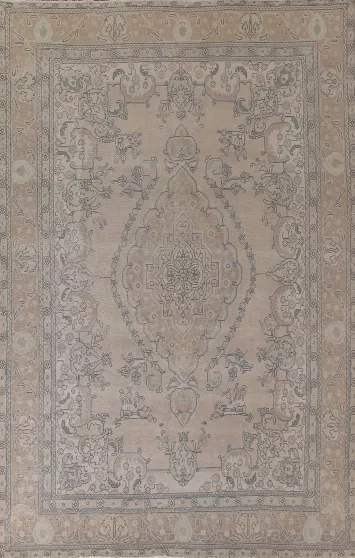 Distressed Wool Tabriz Persian Area Rug 8x11