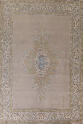 Distressed Wool Tabriz Persian Area Rug 10x13