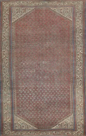 Authentic Vintage Botemir Persian Rug with Intricate Geometric Patterns 4x6