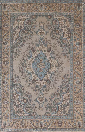 Vintage Wool Tabriz Persian Area Rug 6x9