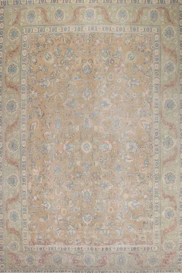 All-Over Floral Tabriz Persian Area Rug 10x13