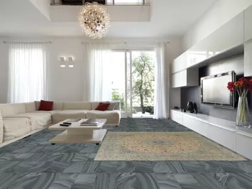 Distressed Floral Mashad Persian Area Rug 9x11