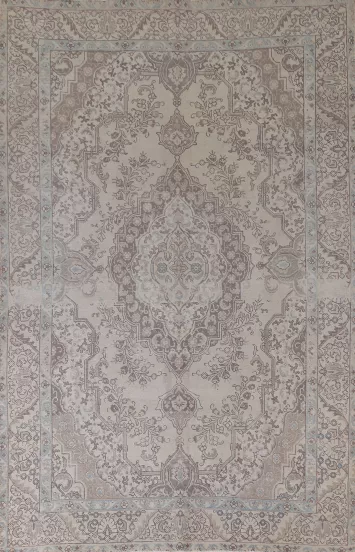 Distressed Wool Tabriz Persian Area Rug 8x11