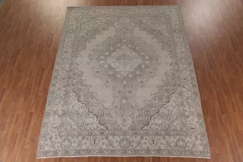 Distressed Wool Tabriz Persian Area Rug 10x12