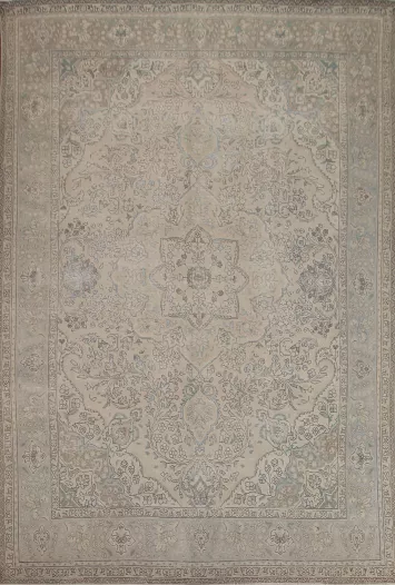 Distressed Wool Tabriz Persian Area Rug 10x13