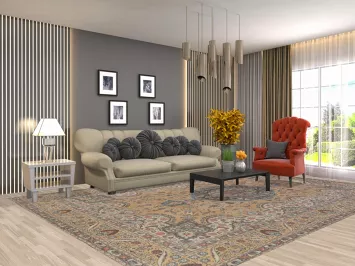 Handmade Wool Mashad Persian Area Rug 9x13