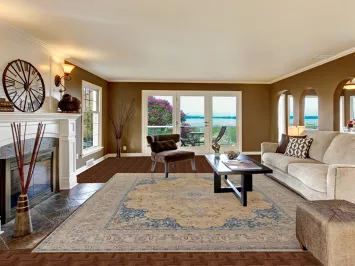 Vintage Floral Mashad Persian Area Rug 10x13