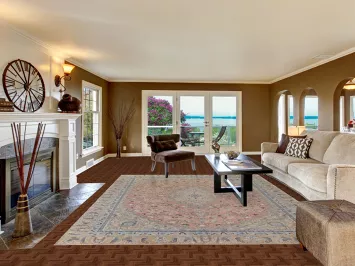 Pink Floral Mashad Persian Area Rug 9x12