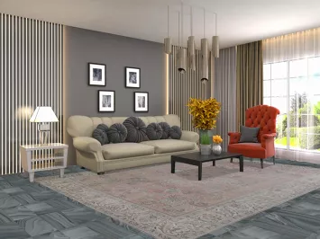 Distressed Floral Tabriz Persian Area Rug 8x11