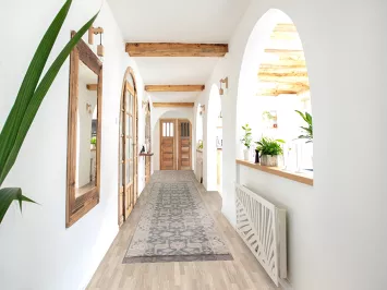 Gray Wool Oushak Oriental Runner Rug 3x16