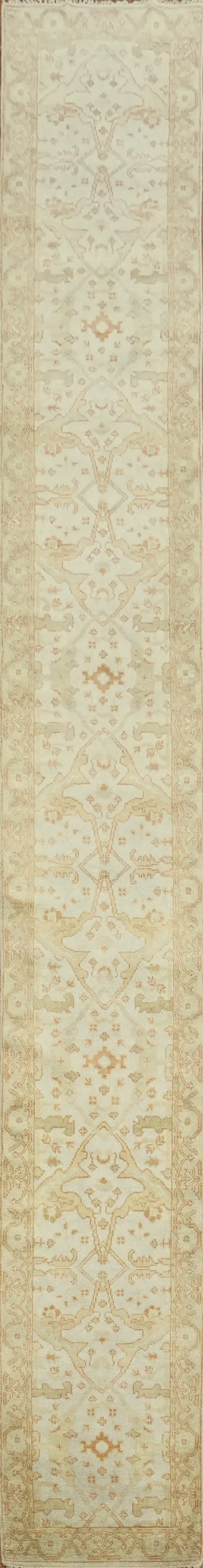 Handmade Wool Oushak Runner Rug 3x19