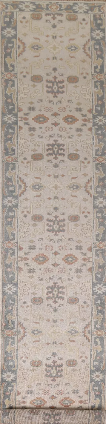 Floral Wool Oushak Oriental Runner Rug 3x16